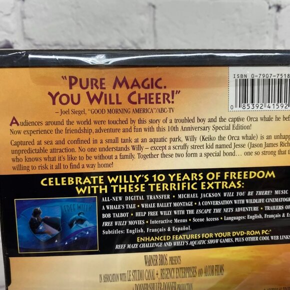 New DVD Free Willy 2003 10th Anniversary Special Edition - Snapper Case - Picture 3 of 5